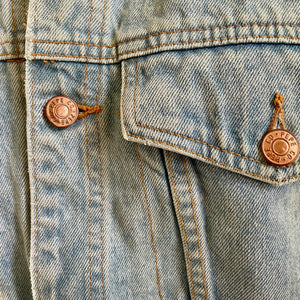 Handmade Immortal Kraft Patchwork Upcycled Vintage Denim Jacket Vintage Trim Sz L - OOAK - Phoenix Menswear