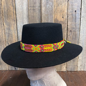 Handmade Knotted Hatband in Green, Pink, Yellow and Red - OOAK - Phoenix Menswear