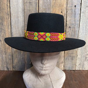 Handmade Knotted Hatband in Green, Pink, Yellow and Red - OOAK - Phoenix Menswear