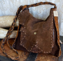 Load image into Gallery viewer, Handmade Leather Shoulder Bag Suede Leather Hippie Tribal - OOAK - Phoenix Menswear