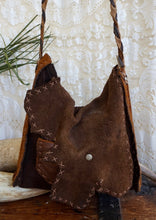 Load image into Gallery viewer, Handmade Leather Shoulder Bag Suede Leather Hippie Tribal - OOAK - Phoenix Menswear