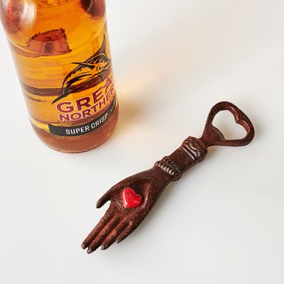 Heart in Hand Bottle Opener - Cast Iron Red Heart - Phoenix Menswear