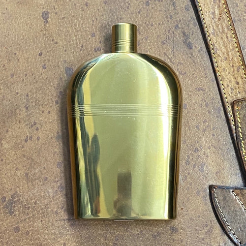 Hip Flask Brass Colour - Stainless Steel 9oz - Phoenix Menswear