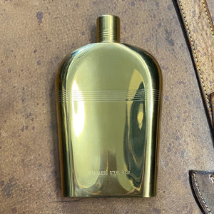 Hip Flask Brass Colour - Stainless Steel 9oz - Phoenix Menswear