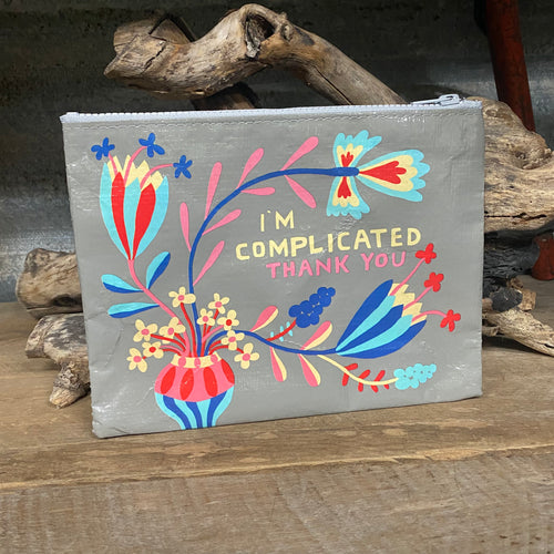 Large Upcycled Hold-All Pouch -  I’m Complicated Thank You