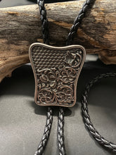 Load image into Gallery viewer, Bolo Tie - Antique Silver Florals