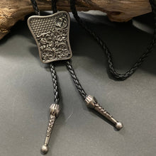 Load image into Gallery viewer, Bolo Tie - Antique Silver Florals