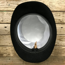 Load image into Gallery viewer, Immortal Kraft Black Wool Felt Top Hat - Mirror Trim - OOAK - Phoenix Menswear