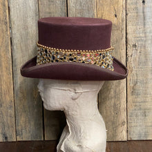 Load image into Gallery viewer, Immortal Kraft Brown Wool Felt Top Hat - Mirror Trim Sz L - OOAK - Phoenix Menswear