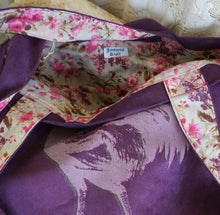 Load image into Gallery viewer, Immortal Kraft Handmade Purple Brushed Cotton Shoulder Bag Chicken Print - OOAK - Phoenix Menswear