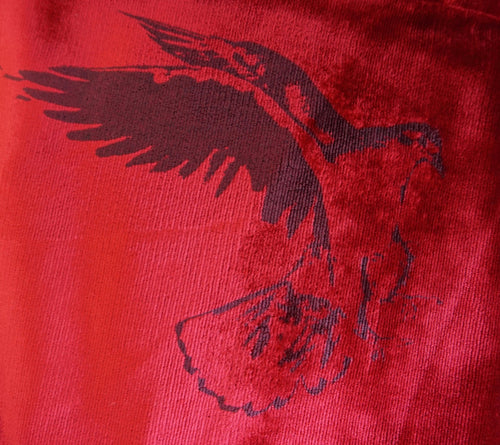 Immortal Kraft Handmade Red Velvet Shoulder Bag Dove Print - OOAK - Phoenix Menswear