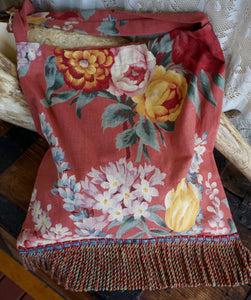 Immortal Kraft Handmade Vintage Fabric Shoulder Bag Floral Pink Cotton Fringe - OOAK - Phoenix Menswear