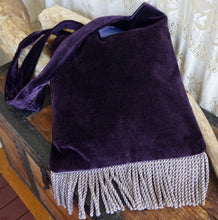 Load image into Gallery viewer, Immortal Kraft Handmade Vintage Fabric Shoulder Bag Purple Velvet Fringe - OOAK - Phoenix Menswear