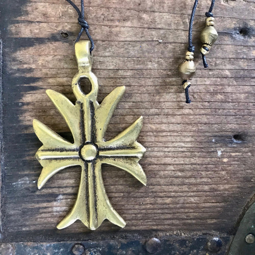 Immortal Kraft Tribal African Coptic Cross Hand Crafted Necklace Bronze Pendant - OOAK - Phoenix Menswear