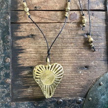 Load image into Gallery viewer, Immortal Kraft Tribal African Hand Crafted Necklace Bronze Heart Pendant - OOAK - Phoenix Menswear