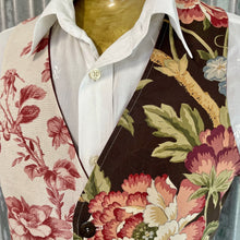 Load image into Gallery viewer, Immortal Kraft Vest Handmade in Australia Upcycled Floral Brown Pink Silk Burgundy Lining Sz M -OOAK - Phoenix Menswear