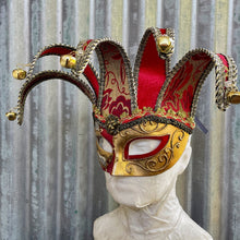 Load image into Gallery viewer, Jester Mask Red Gold - Phoenix Menswear