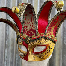 Load image into Gallery viewer, Jester Mask Red Gold - Phoenix Menswear