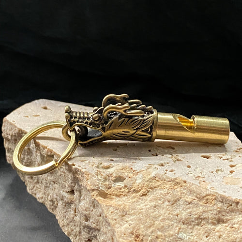 Keyring - Brass Dragon with Whistle - Phoenix Menswear
