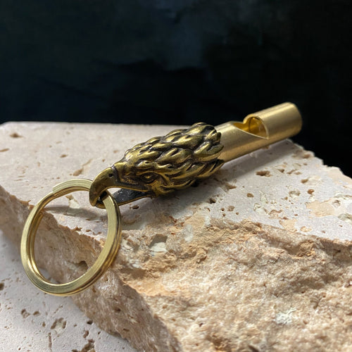 Keyring - Brass Eagle with Whistle - Phoenix Menswear