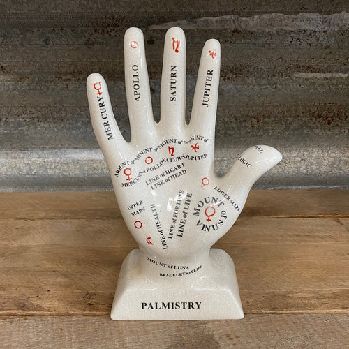 Large Ceramic Palmistry Hand - 28 cms - Phoenix Menswear