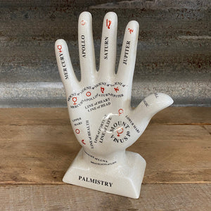 Large Ceramic Palmistry Hand - 28 cms - Phoenix Menswear