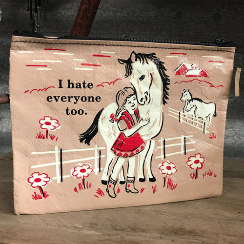 Large Upcycled Hold-All Pouch - I Hate Everyone Too - Phoenix Menswear