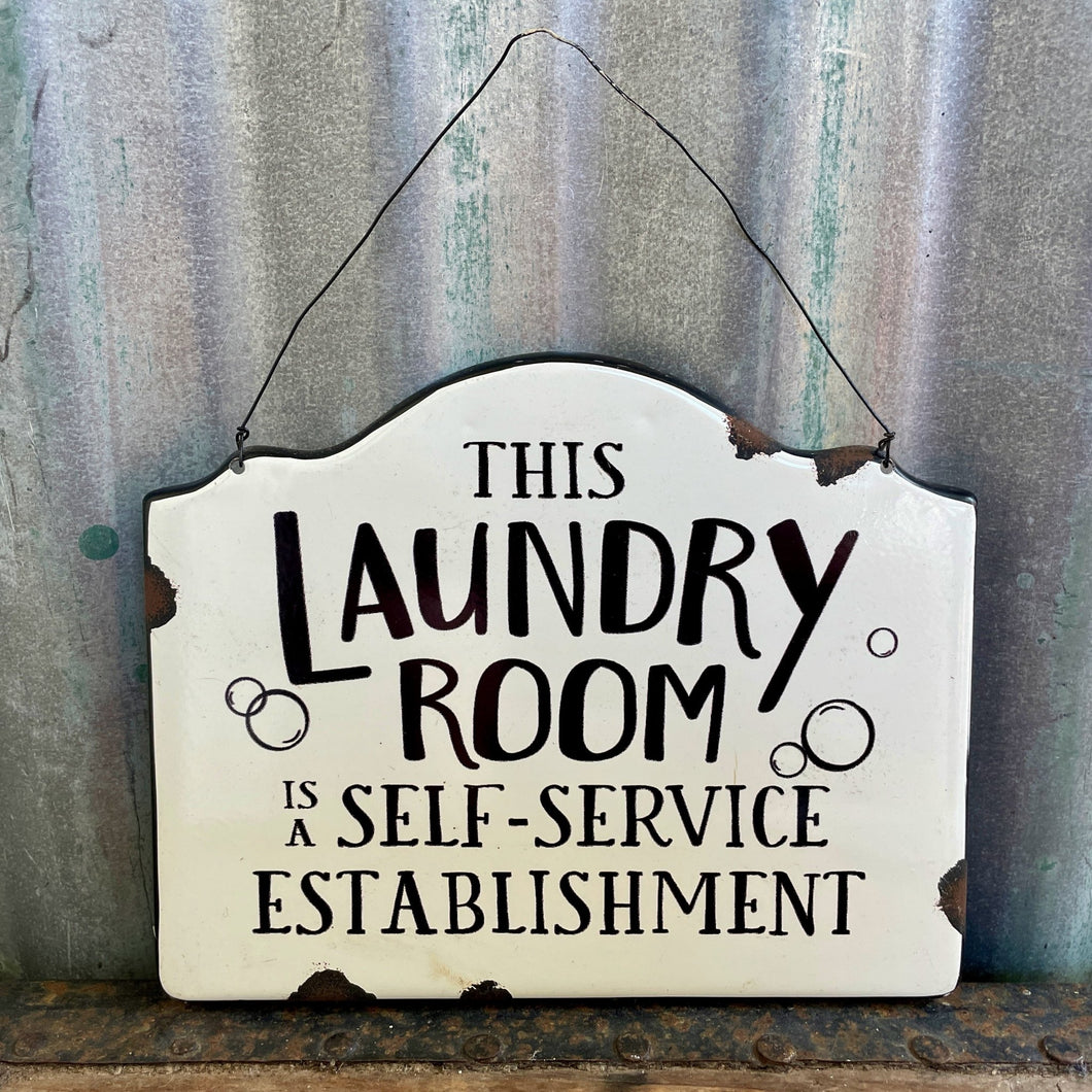 Laundry Room Tin Enamel Sign - Phoenix Menswear