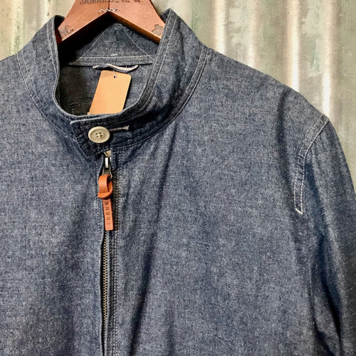 Light Denim Blue Bomber Jacket Cotton Sz S - OOAK - Phoenix Menswear
