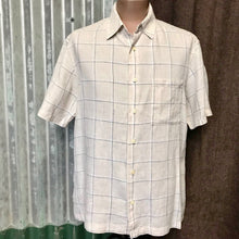 Load image into Gallery viewer, Linen S/S Shirt Creme Pin Stripe Check Sz L - OOAK - Phoenix Menswear