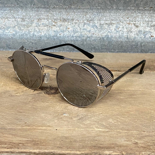 Mesh Side Sunglasses in Silver/Reflective - Phoenix Menswear