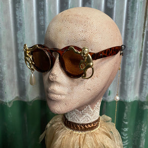 Monkey Sunglasses with Pearl Chain - Phoenix Menswear