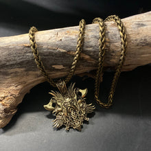 Load image into Gallery viewer, Norse Odin Pendant on Chain - Brass - Phoenix Menswear