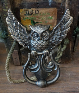 Premium Polished Brass Owl Door Knocker - Dhanvi Export