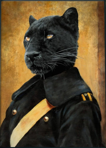 Panther Portrait Glossy Print Vintage Renaissance Painting Reproduction. - Phoenix Menswear