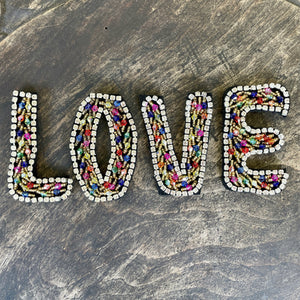 Patches - Beaded Love Letters Set of 4 - 7cm tall - Phoenix Menswear