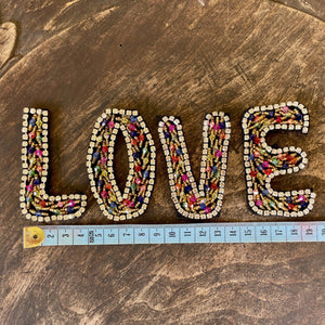 Patches - Beaded Love Letters Set of 4 - 7cm tall - Phoenix Menswear