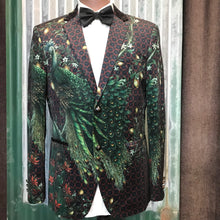 Load image into Gallery viewer, Peacock Blazer Velour Green - New - Phoenix Menswear