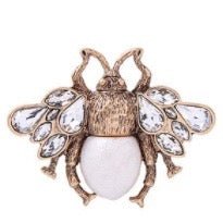 Pearl & Diamante Bee Pin Brooch - Phoenix Menswear