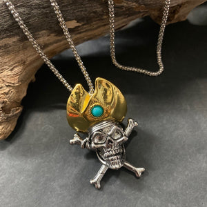 Pirate Skull Pendant on Chain - Phoenix Menswear