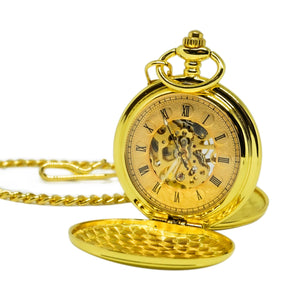 Pocket Watch Fob Watch Gold Chain Steampunk - Phoenix Menswear