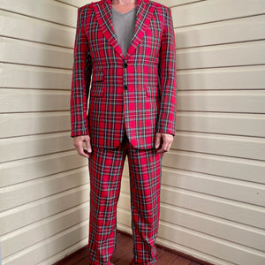 Red Tartan 2 Piece Suit Blazer Pants - New - Phoenix Menswear