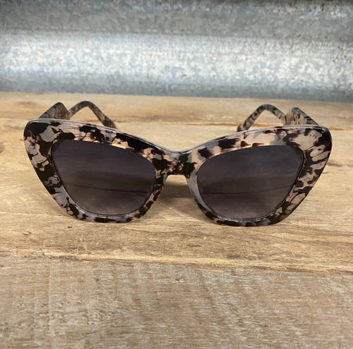 Retro Cat Eye Sunglasses UV 400 - Marbled Grey - Phoenix Menswear