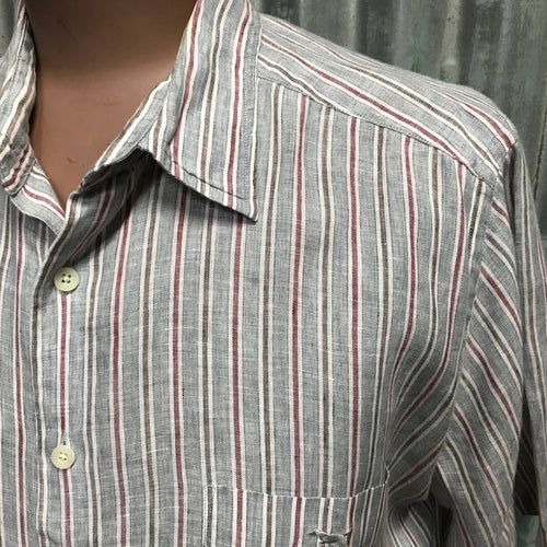 Rodd & Gunn Linen Striped S/S Shirt Preloved Sz XL - OOAK - Phoenix Menswear