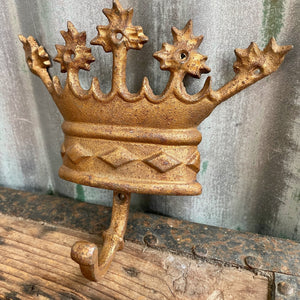 Rusty Crown Wall Hook - Cast Iron - Phoenix Menswear