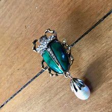 Load image into Gallery viewer, Scarab Beetle Pin Brooch Green - Phoenix Menswear