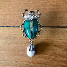 Load image into Gallery viewer, Scarab Beetle Pin Brooch Green - Phoenix Menswear