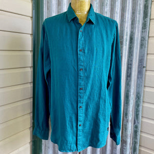 Scotch & Soda Amsterdam Turquoise Aqua Linen L/S Shirt Sz XL - OOAK - Phoenix Menswear