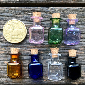 Set of 7 Square Mini Glass Bottles 2ml - Phoenix Menswear