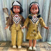 Load image into Gallery viewer, Set of Two Vintage Dolls Native American Boy Girl - OOAK - Phoenix Menswear